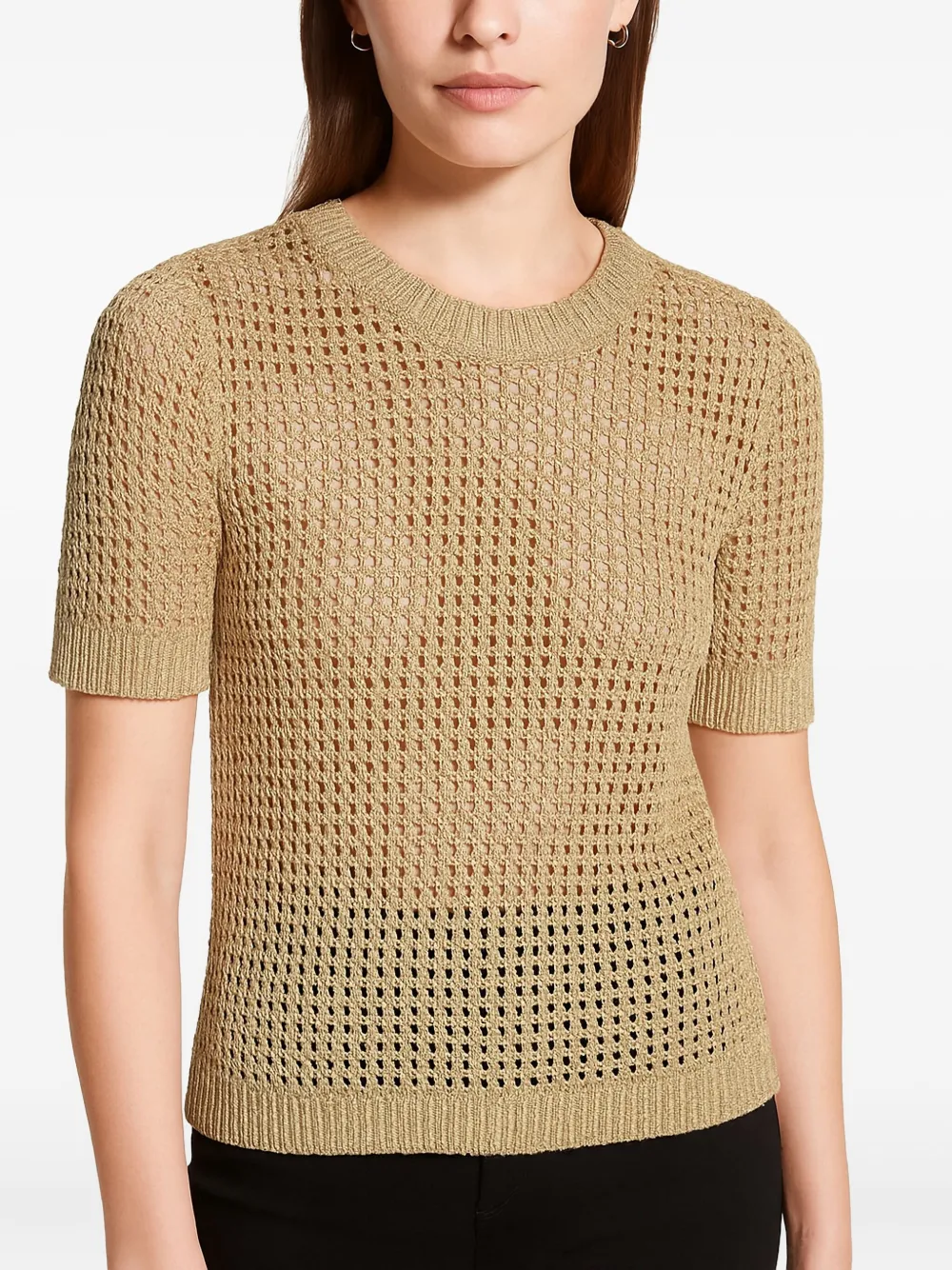 Michael Michael Kors Openwork T-shirt In Nude