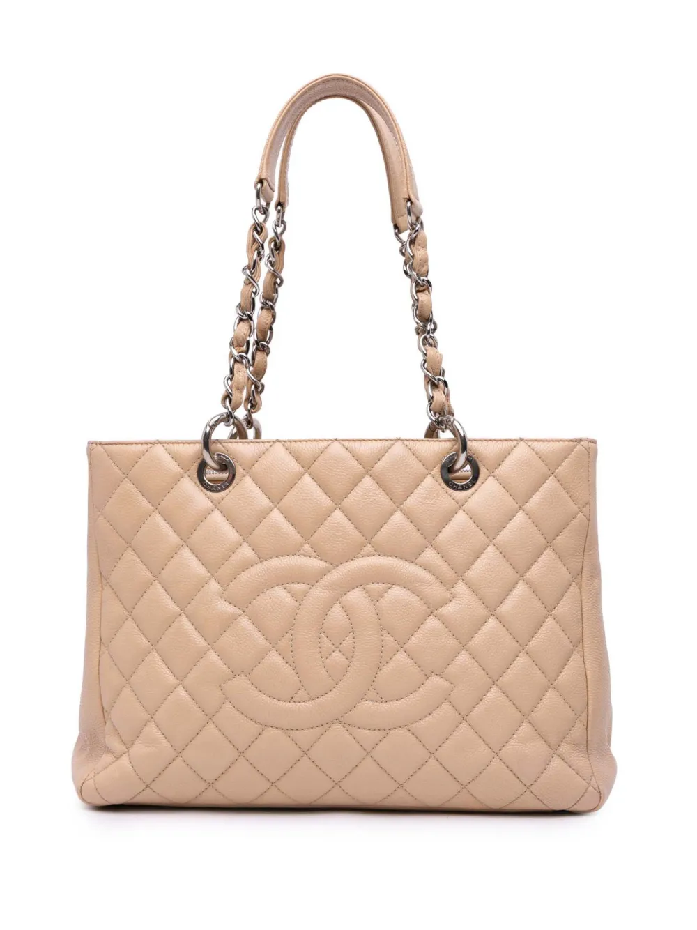 CHANEL Pre-Owned 2009-2010 キャビア グランド ショッピング トートバッグ - ブラウン CHANEL Pre-Owned 2009-2010 キャビア グランド ショッピング トートバッグ - ブラウン