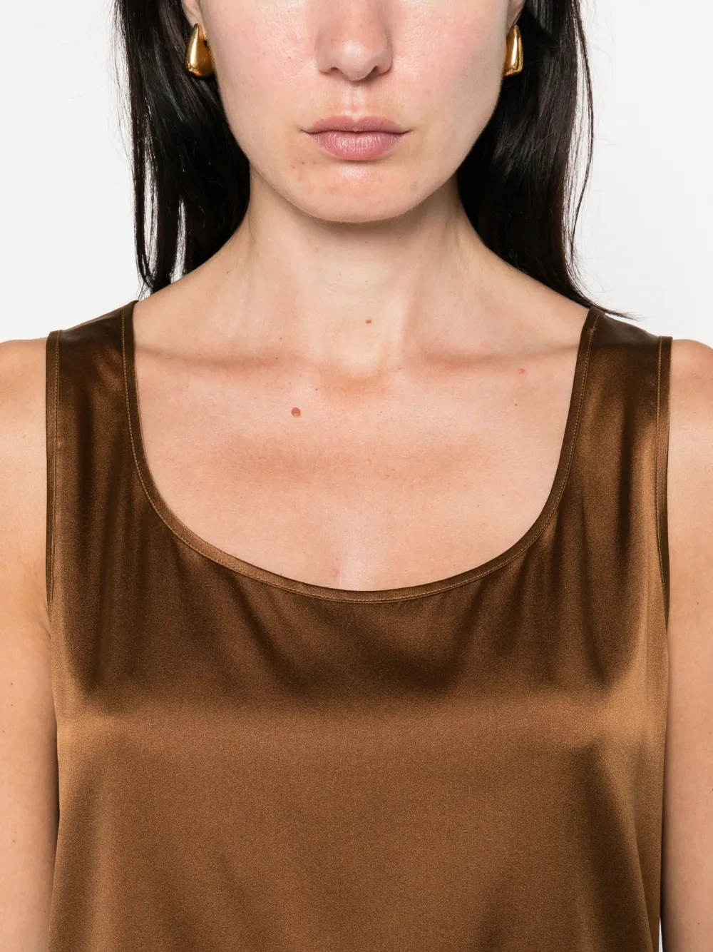 Max Mara Tanktop met diepe ronde hals Bruin