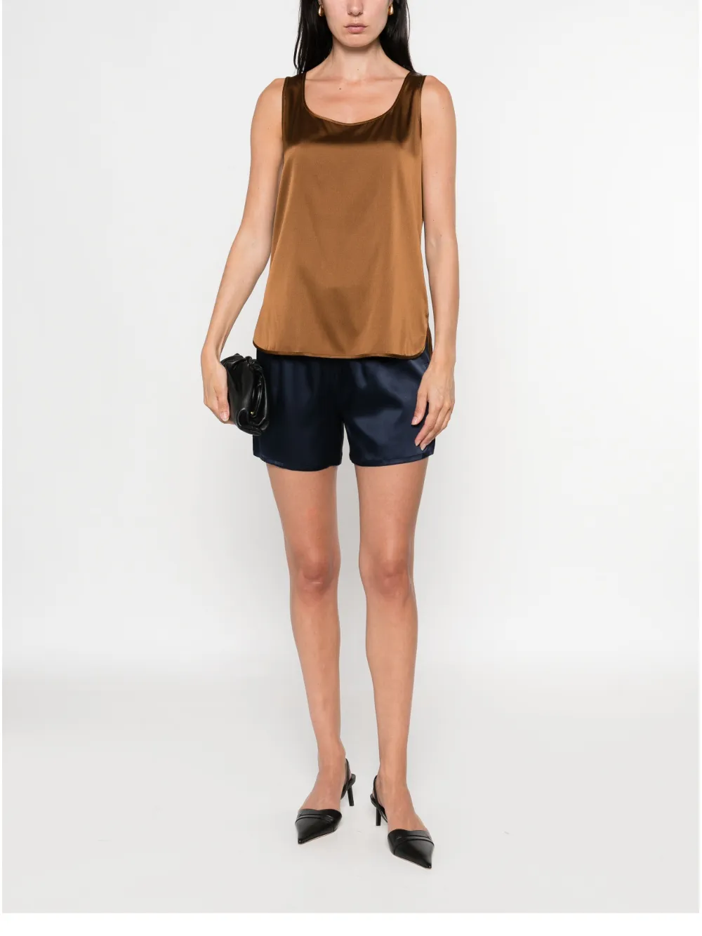 Max Mara Tanktop met diepe ronde hals Bruin