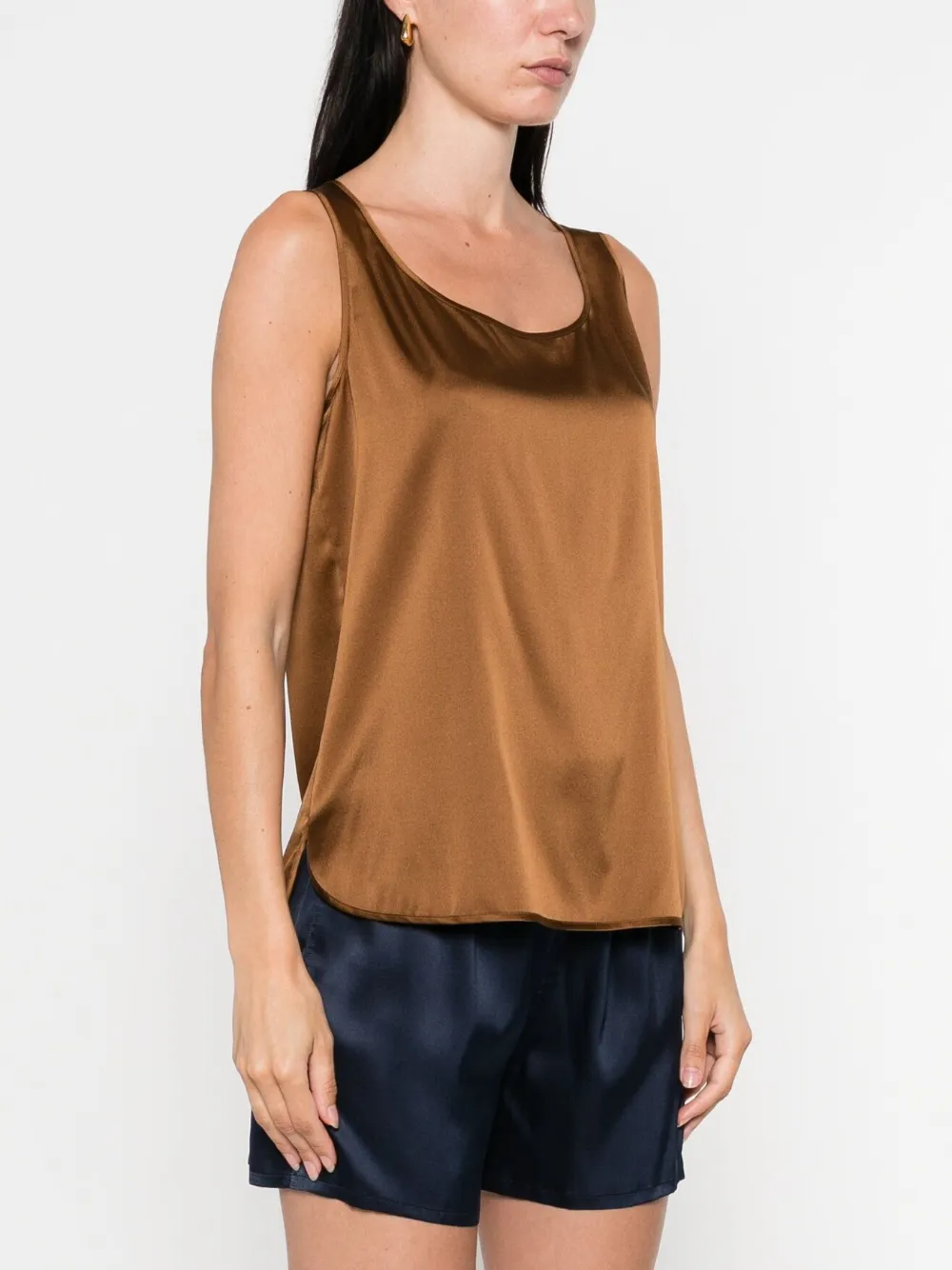 Max Mara Tanktop met diepe ronde hals Bruin