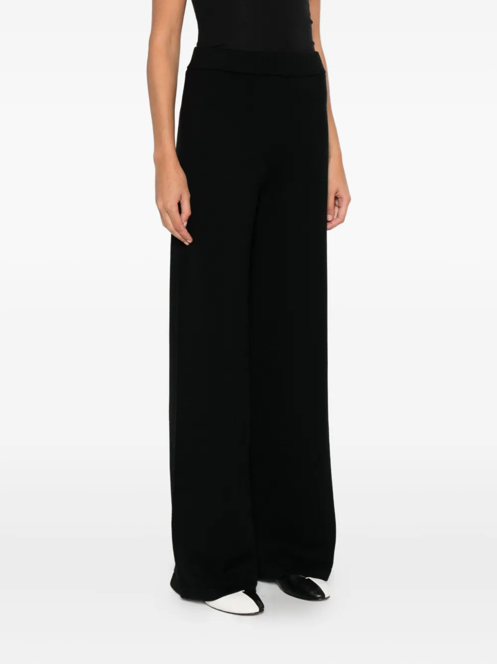 Max Mara Virgin-wool Trousers In Black