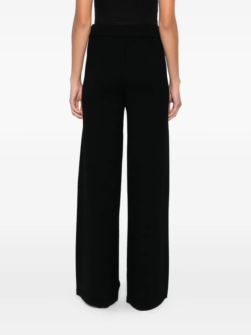 Max Mara Virgin-wool Trousers In Black