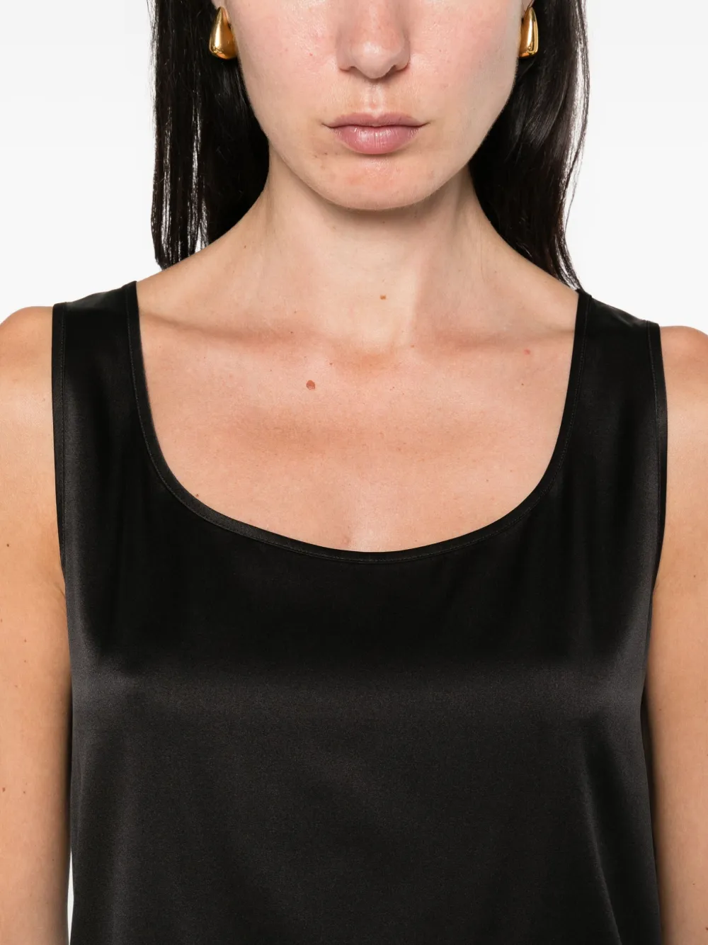 Max Mara Tanktop met diepe ronde hals Zwart