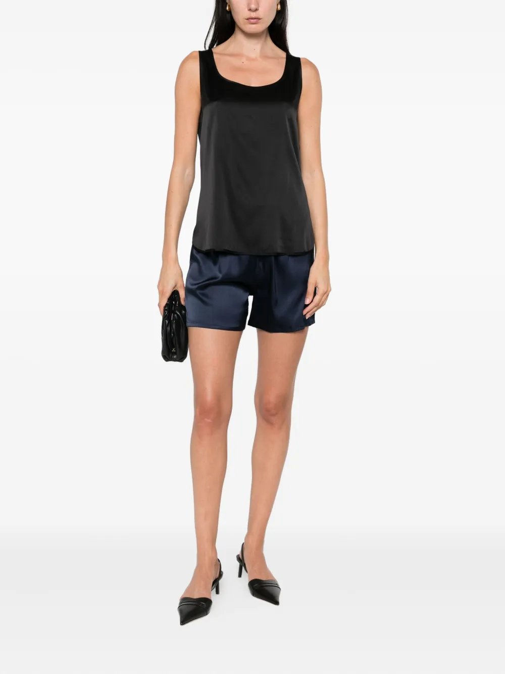 Max Mara Tanktop met diepe ronde hals Zwart
