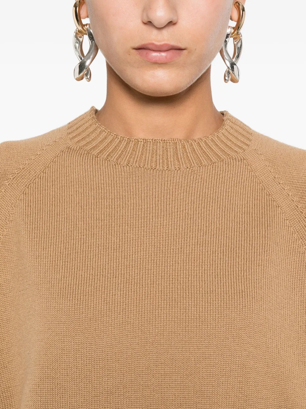 Max Mara Raglan-sleeve Sweater In Brown