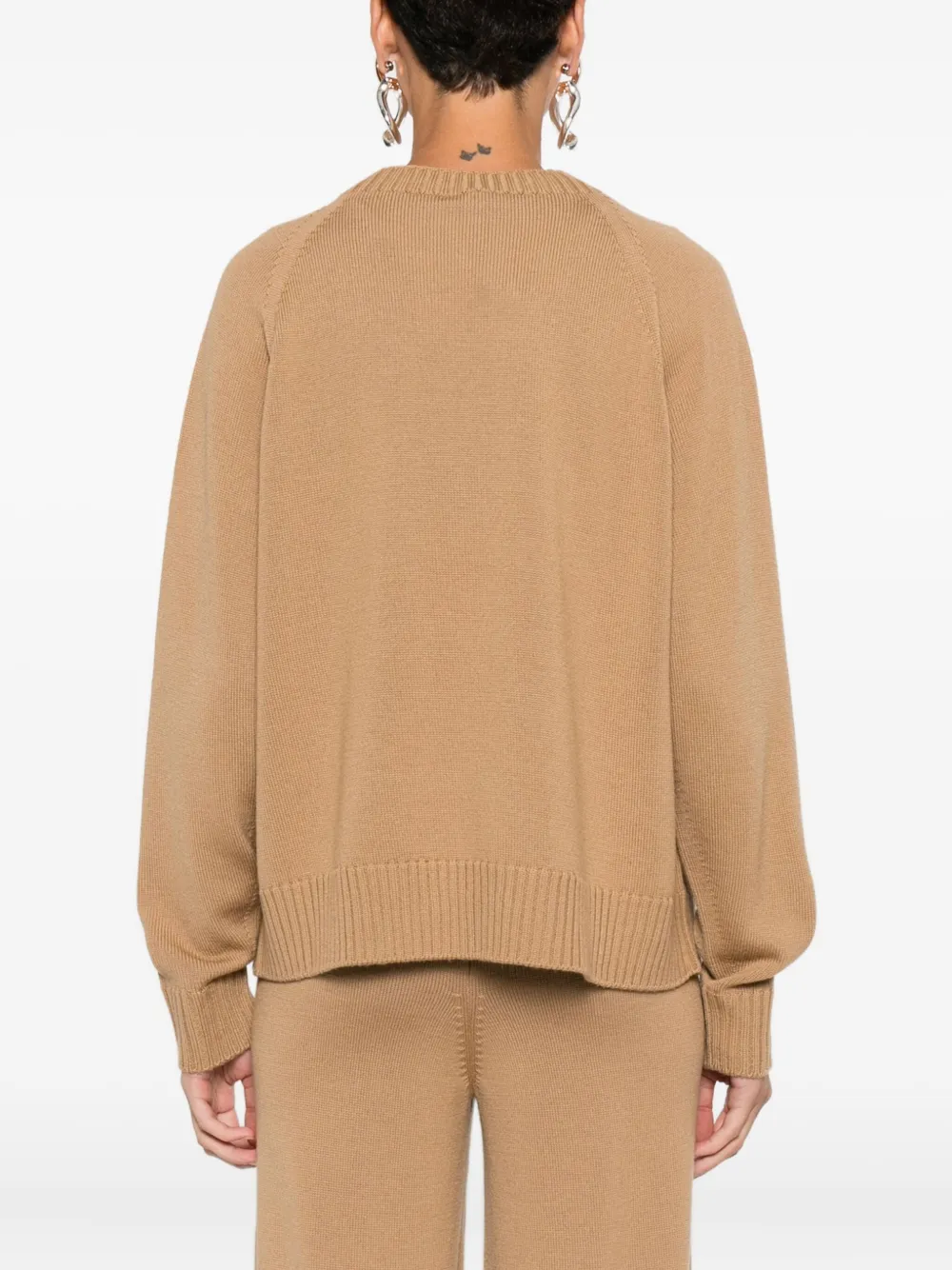 Max Mara Raglan-sleeve Sweater In Brown