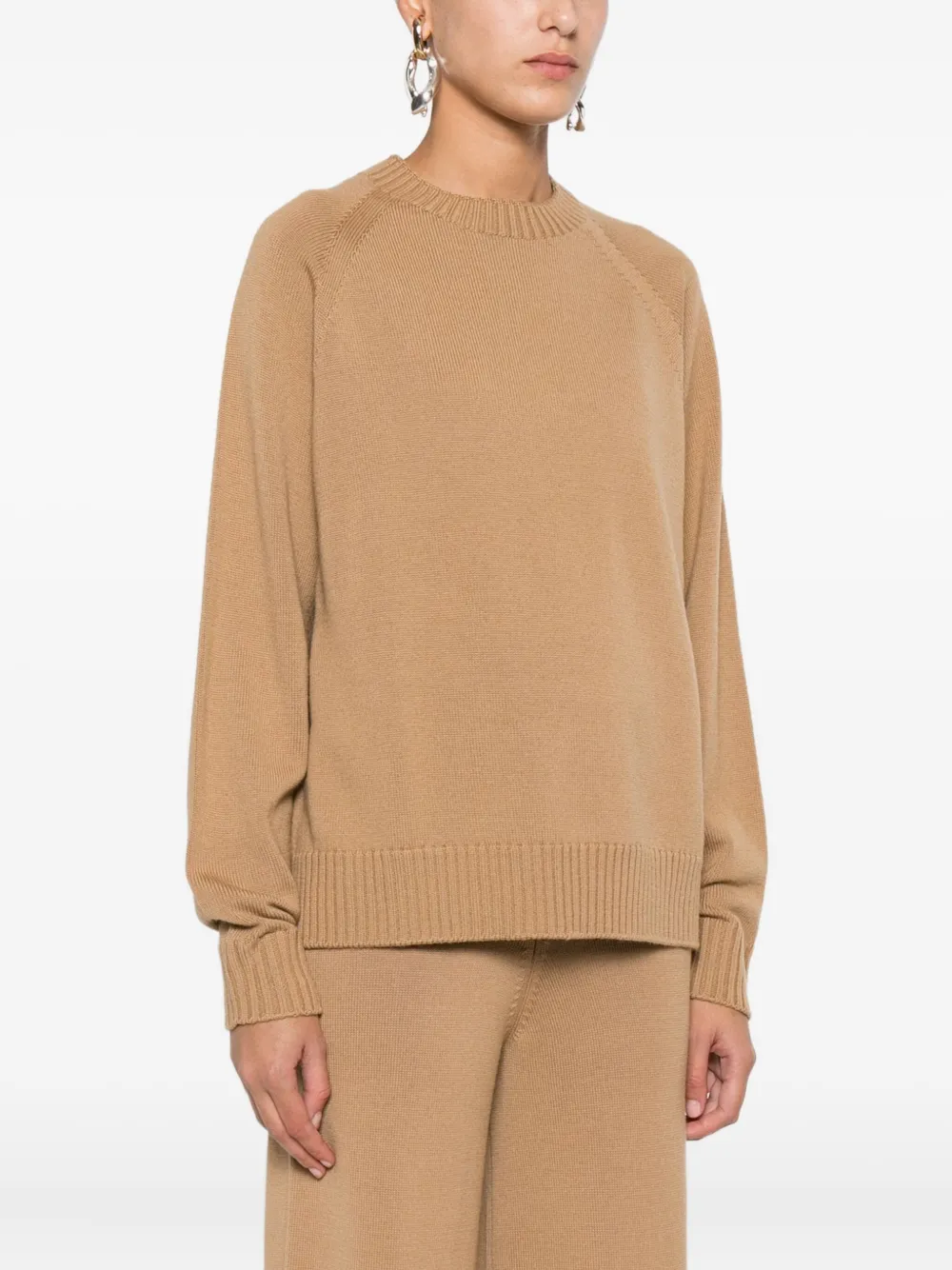 Max Mara Raglan-sleeve Sweater In Brown