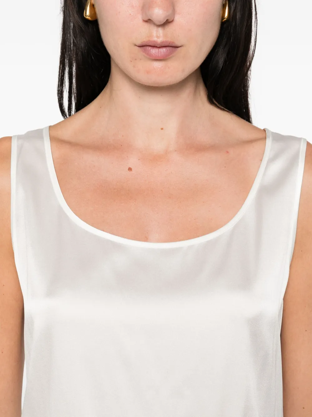 Max Mara Tanktop met diepe ronde hals Wit