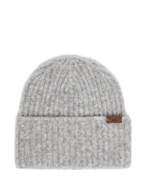 Max Mara ribbed label beanie