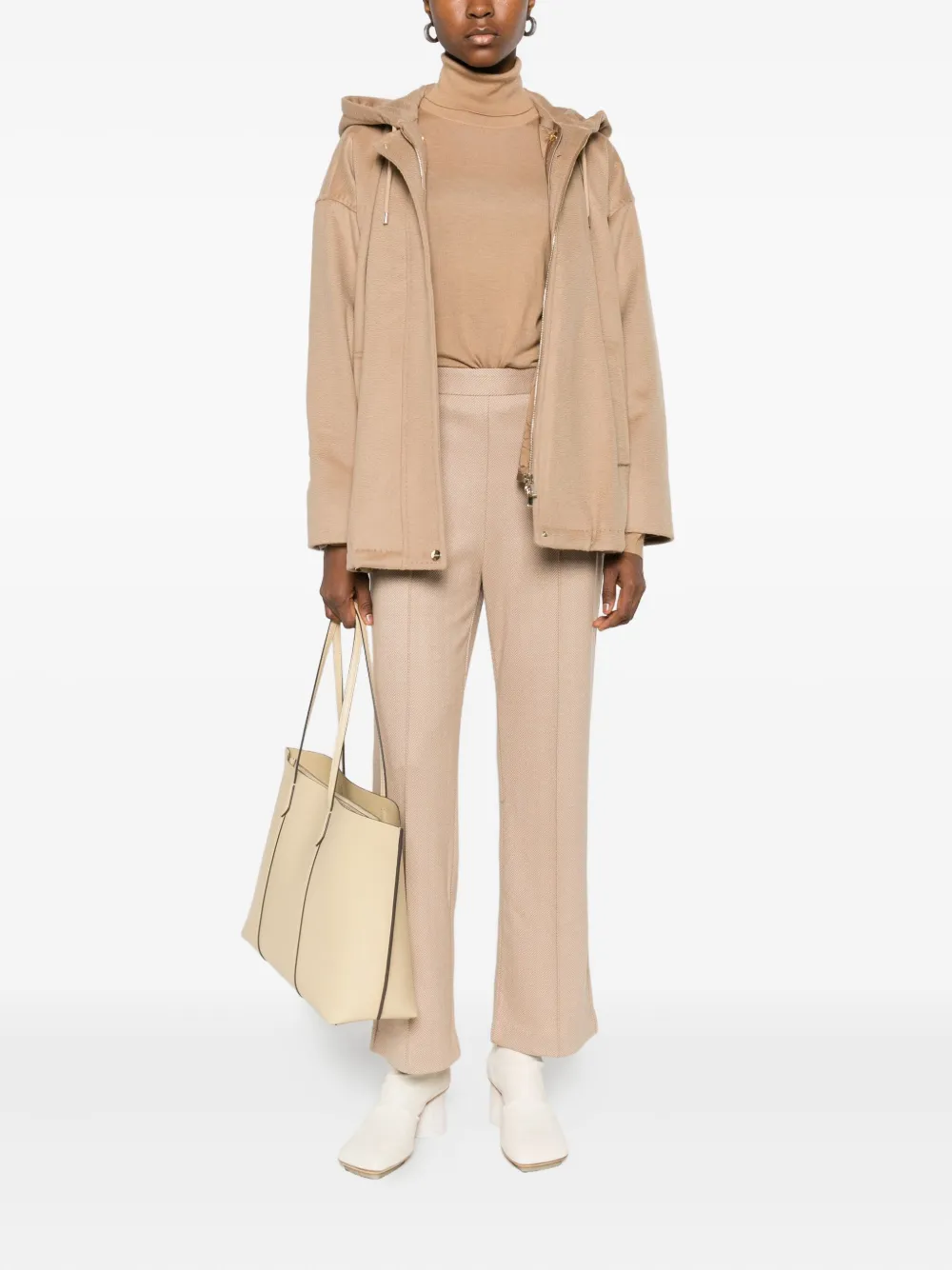 Max Mara herringbone cropped trousers - Beige
