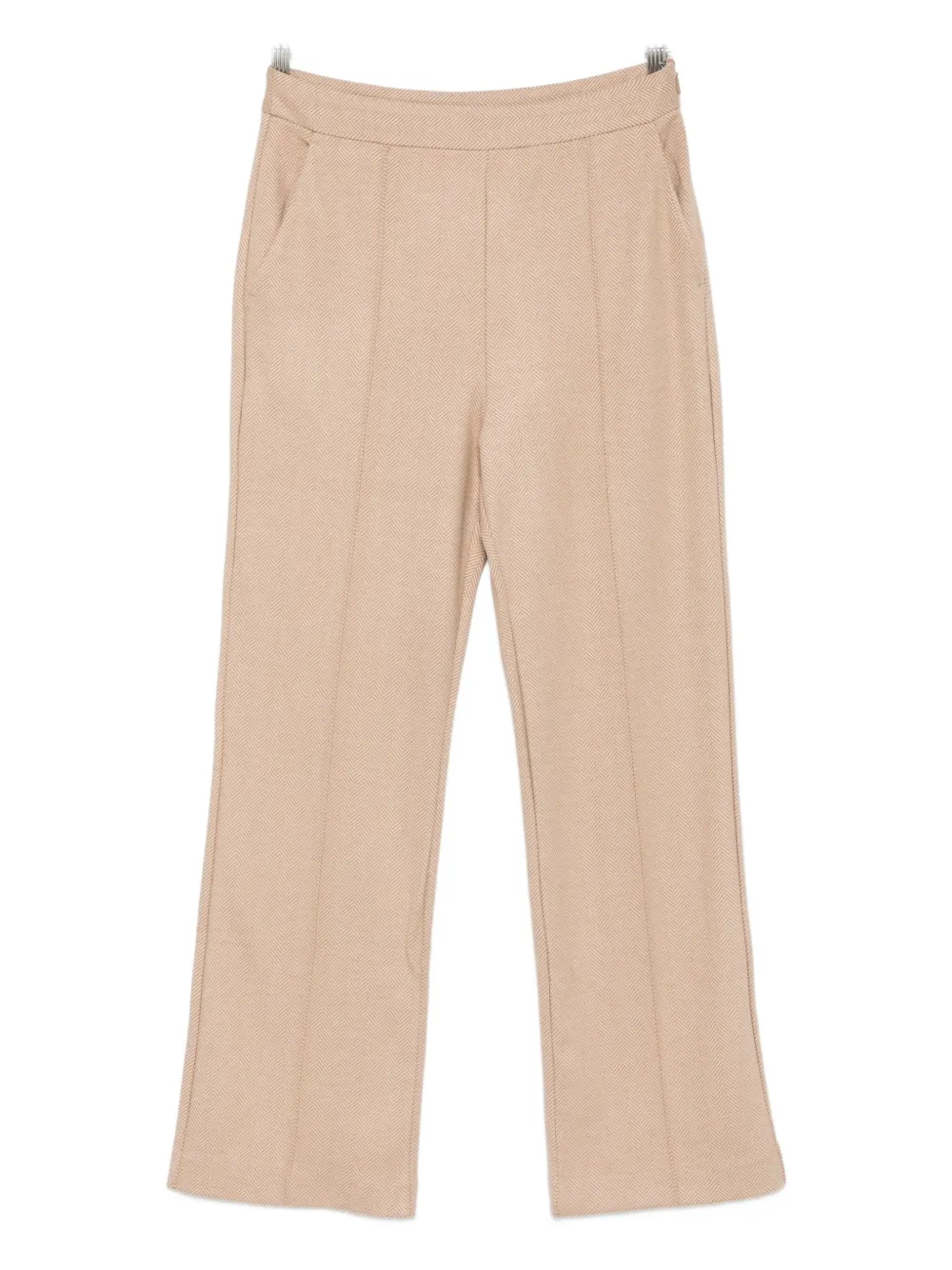 Max Mara Herringbone Cropped Trousers In Neutral