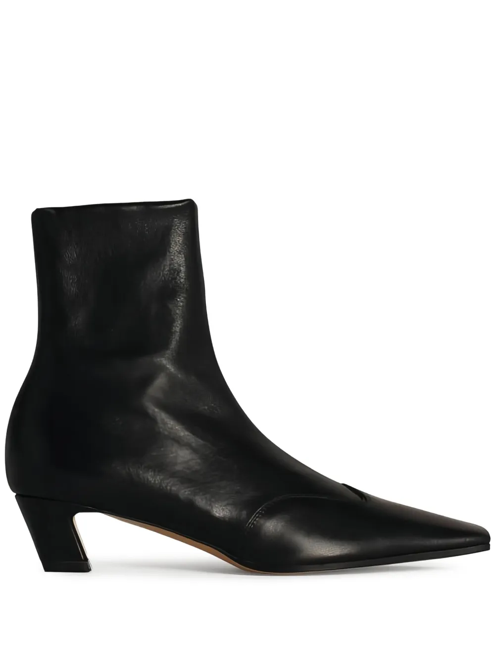 Khaite 40mm Nevada Square-toe Ankle Boots In Black