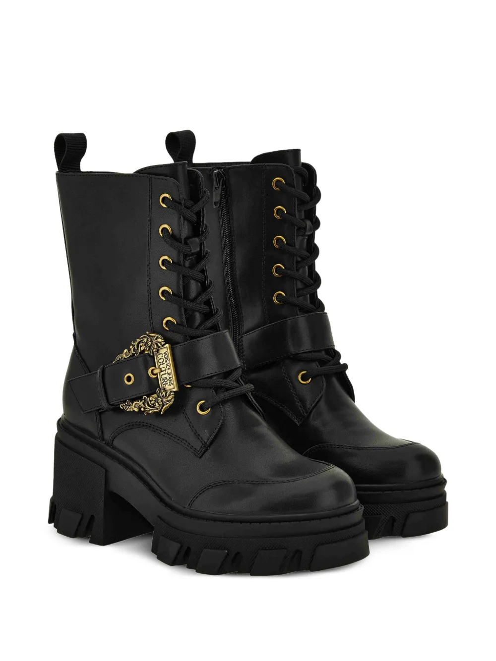Versace Jeans Couture lace-up buckle-details boots Black