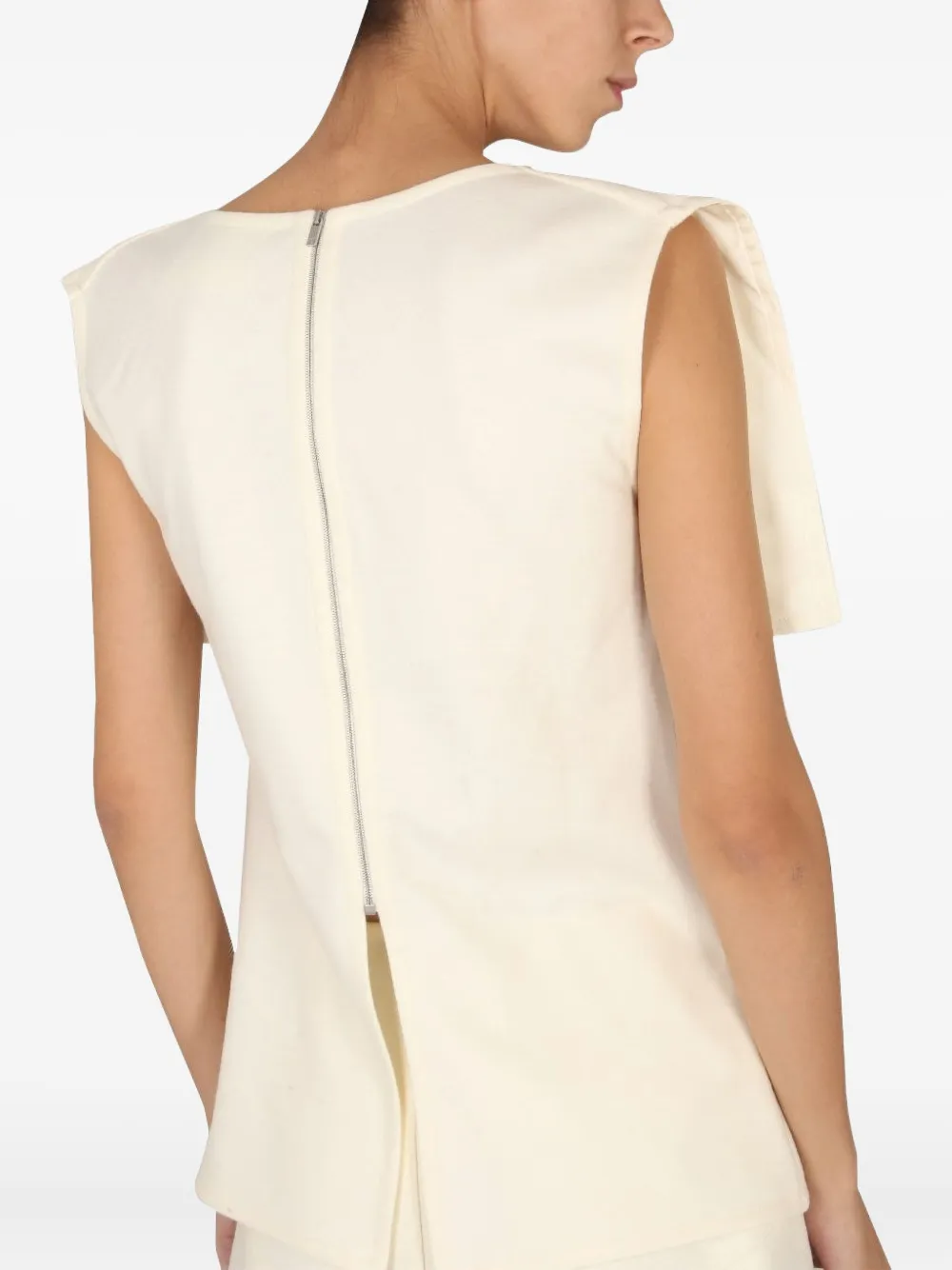 Jil Sander Top met trechterhals Beige
