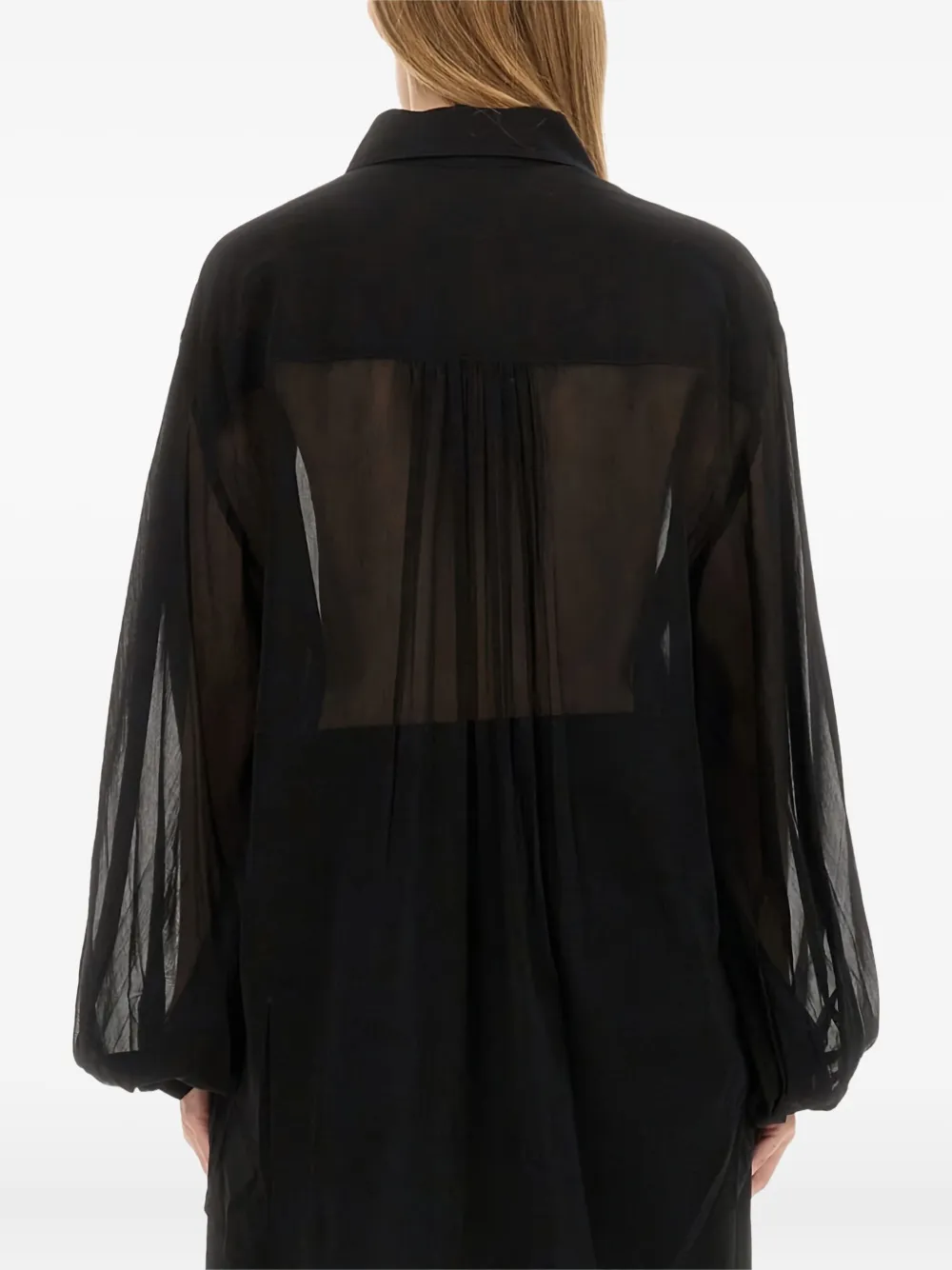 Khaite Balloon-sleeve Shirt In Black