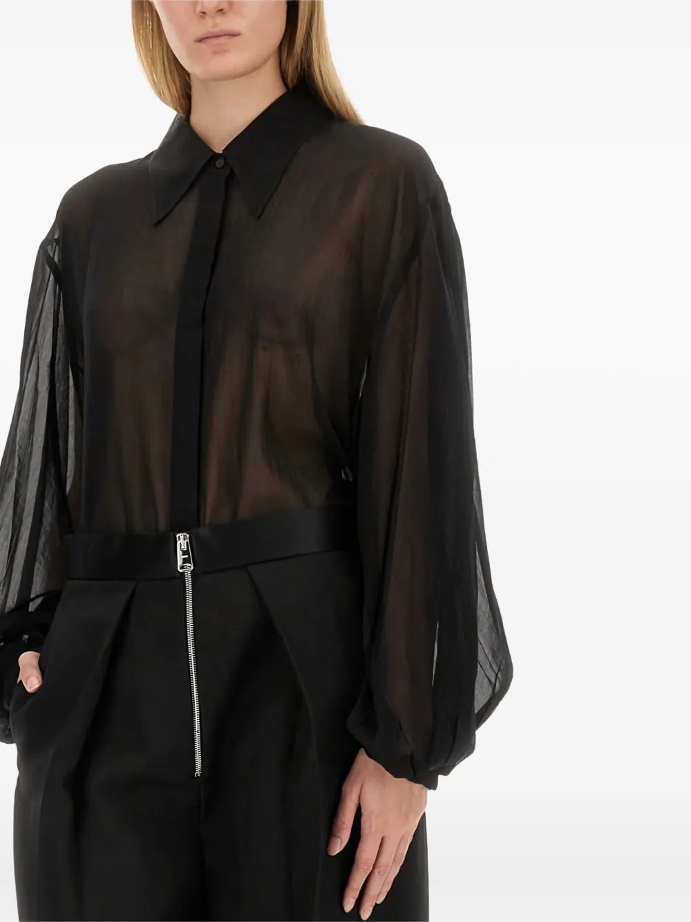 Khaite Balloon-sleeve Shirt In Black