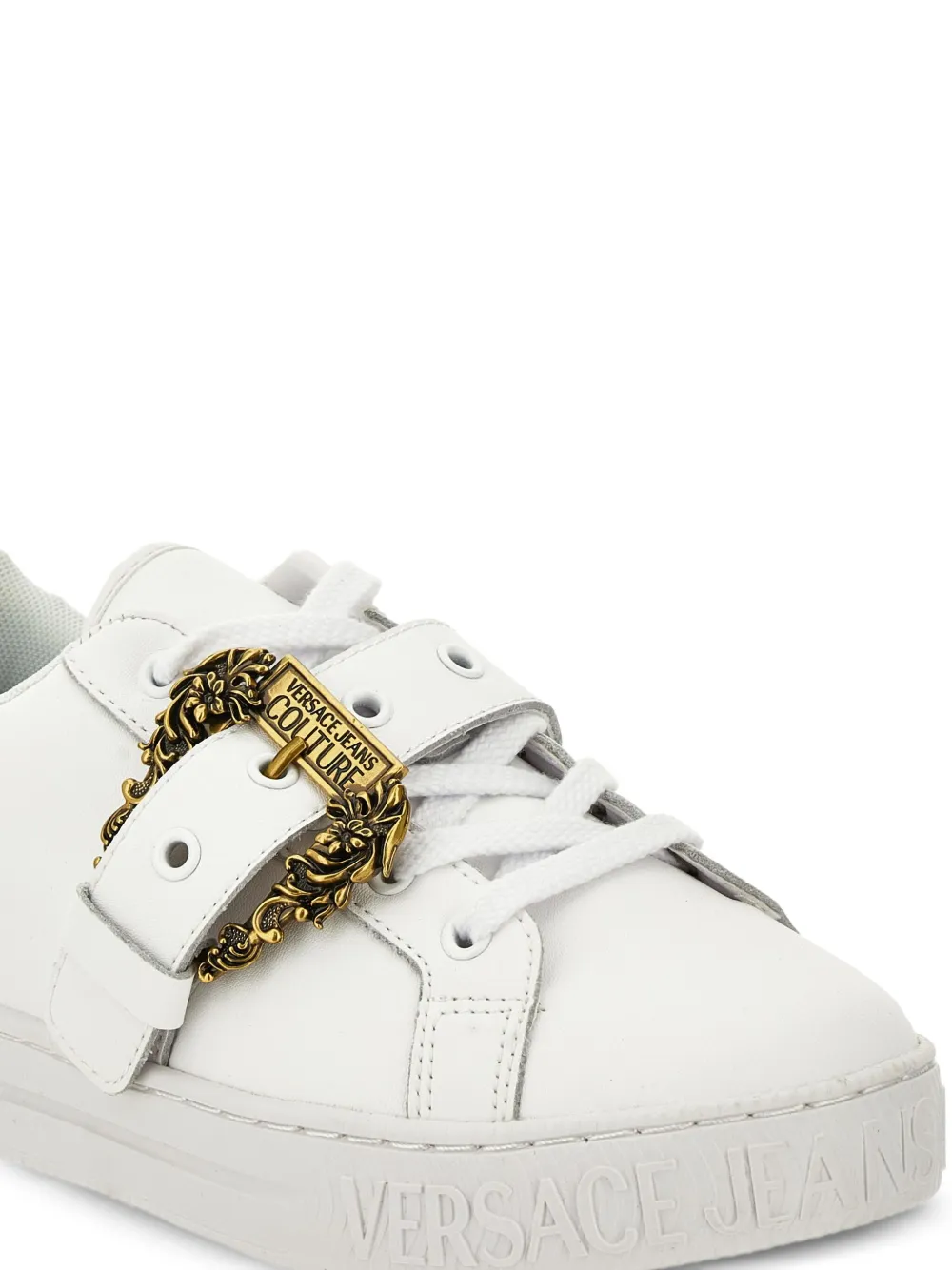 Versace Jeans Couture Buckle-detail Sneakers In White