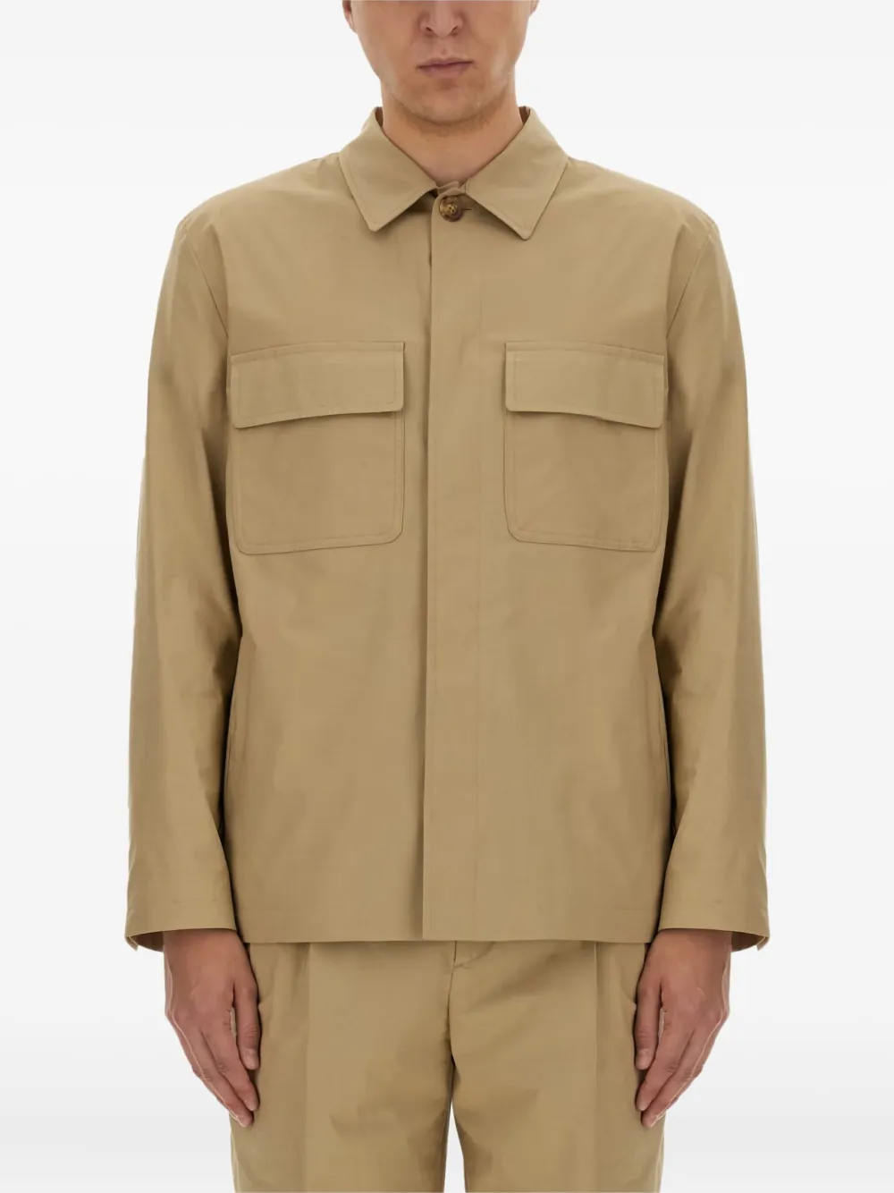 Lardini chemise à poche à rabat | tons neutres | Image 1