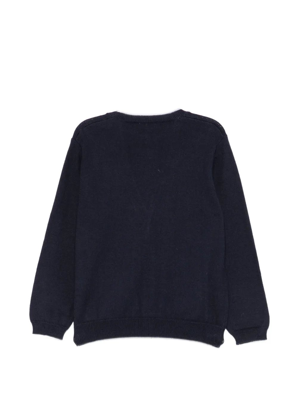 Il Gufo Vest met V-hals en contrasterende afwerking Blauw