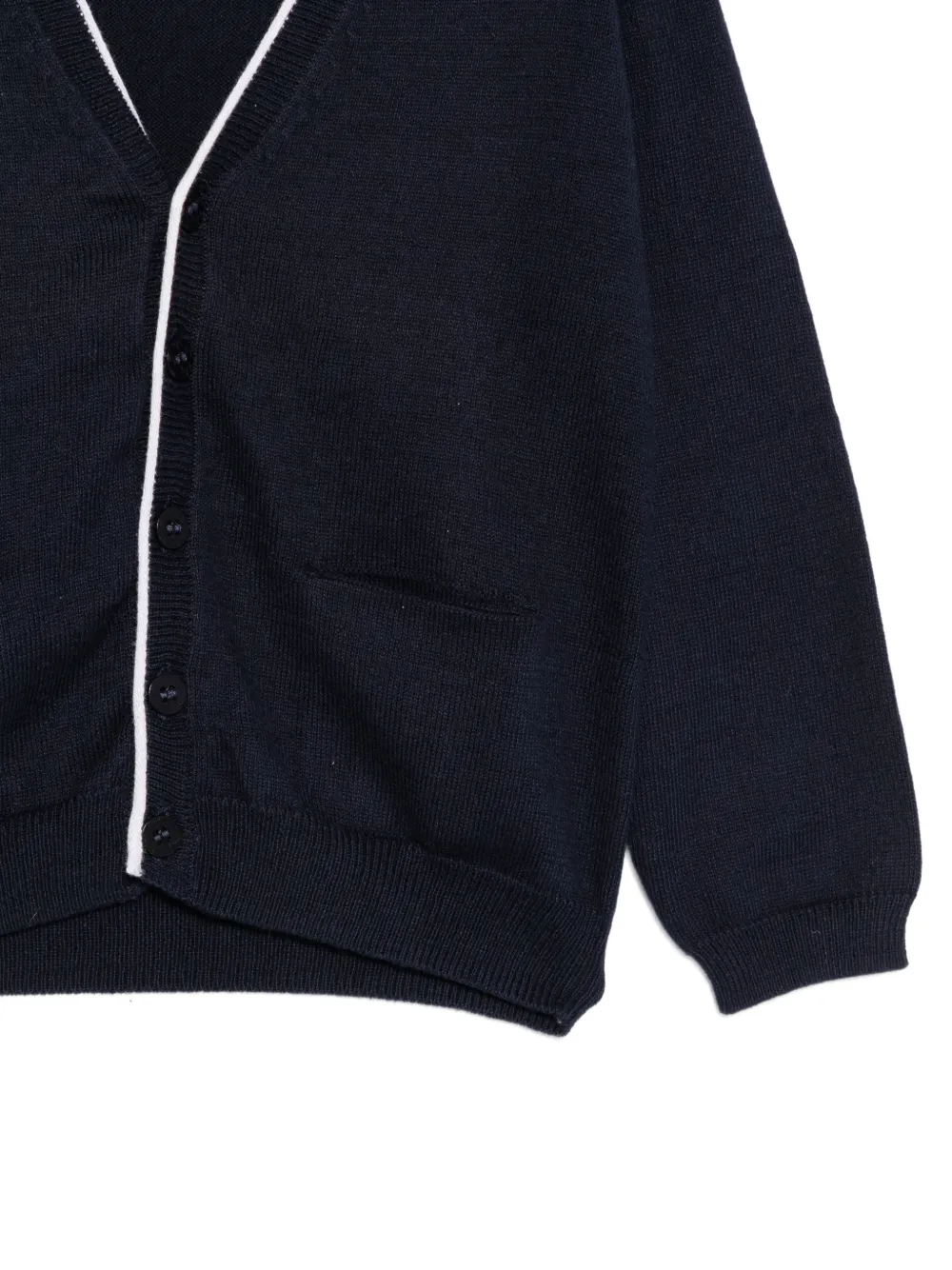 Il Gufo Vest met V-hals en contrasterende afwerking Blauw