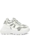 Versace Jeans Couture glitter-panelled chunky trainers - White
