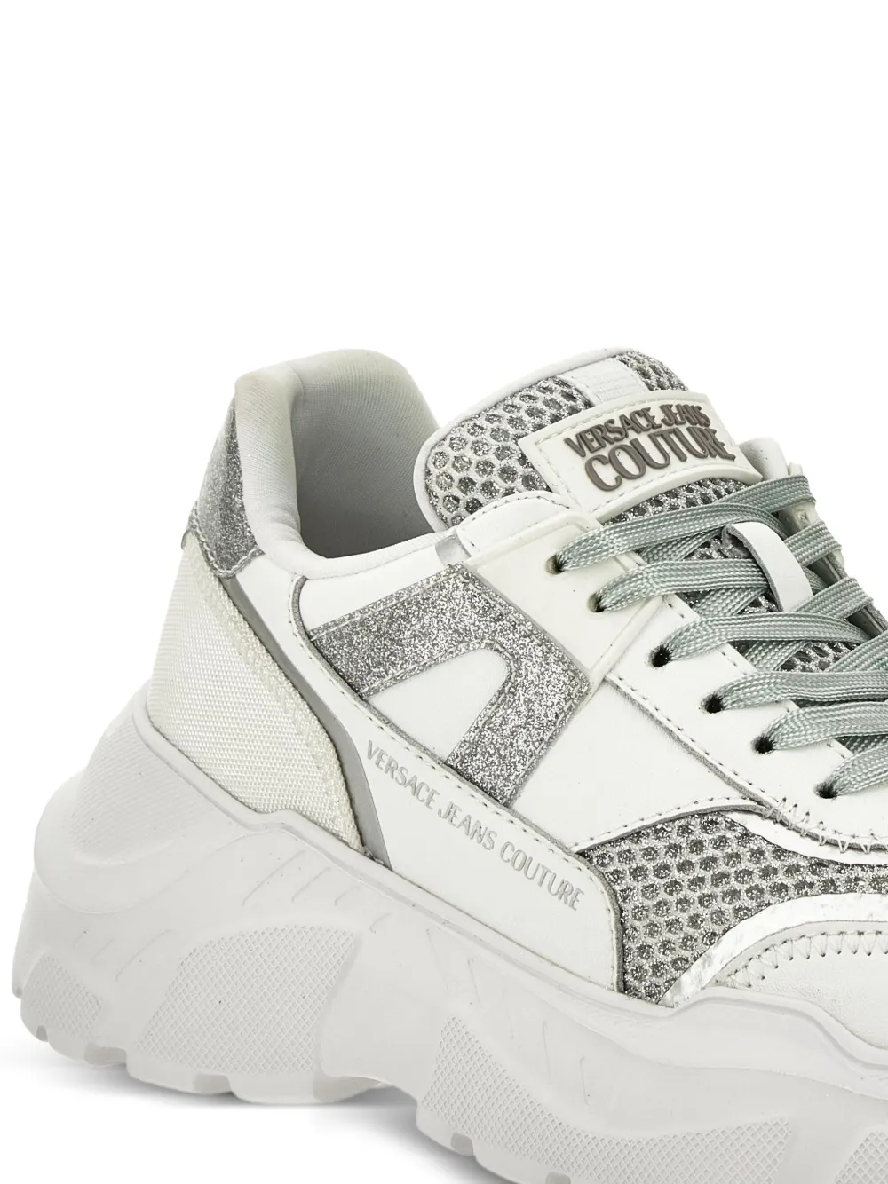 Versace Jeans Couture glitter-panelled chunky trainers White