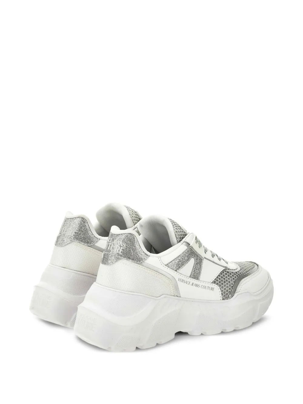 Versace Jeans Couture glitter-panelled chunky trainers White