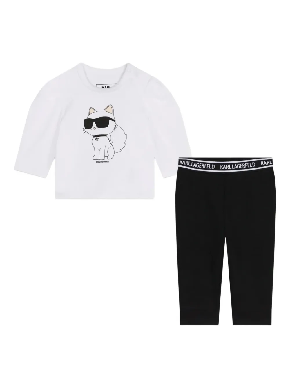 Karl Lagerfeld Kids graphic-print leggings (set of two) | White | Image 1
