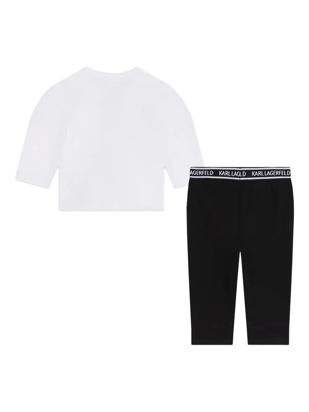 Karl Lagerfeld Kids Tweedelig set met legging en grafische print Wit