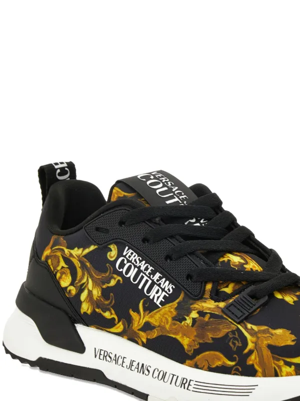 Versace Jeans Couture Dynamic baroque-print Sneakers Black