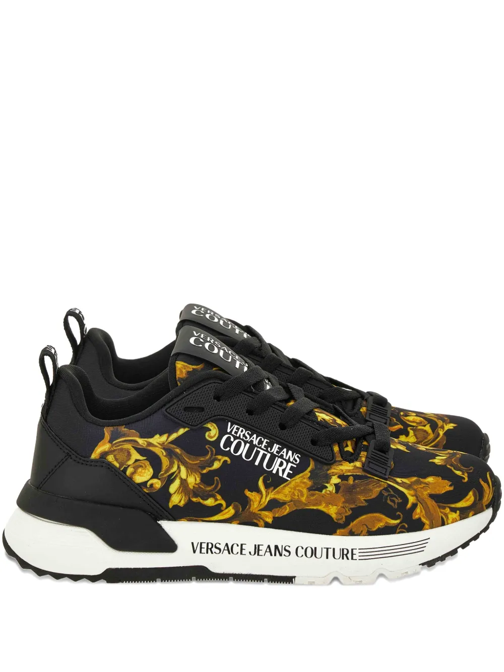 Versace Jeans Couture Dynamic baroque-print sneakers Black