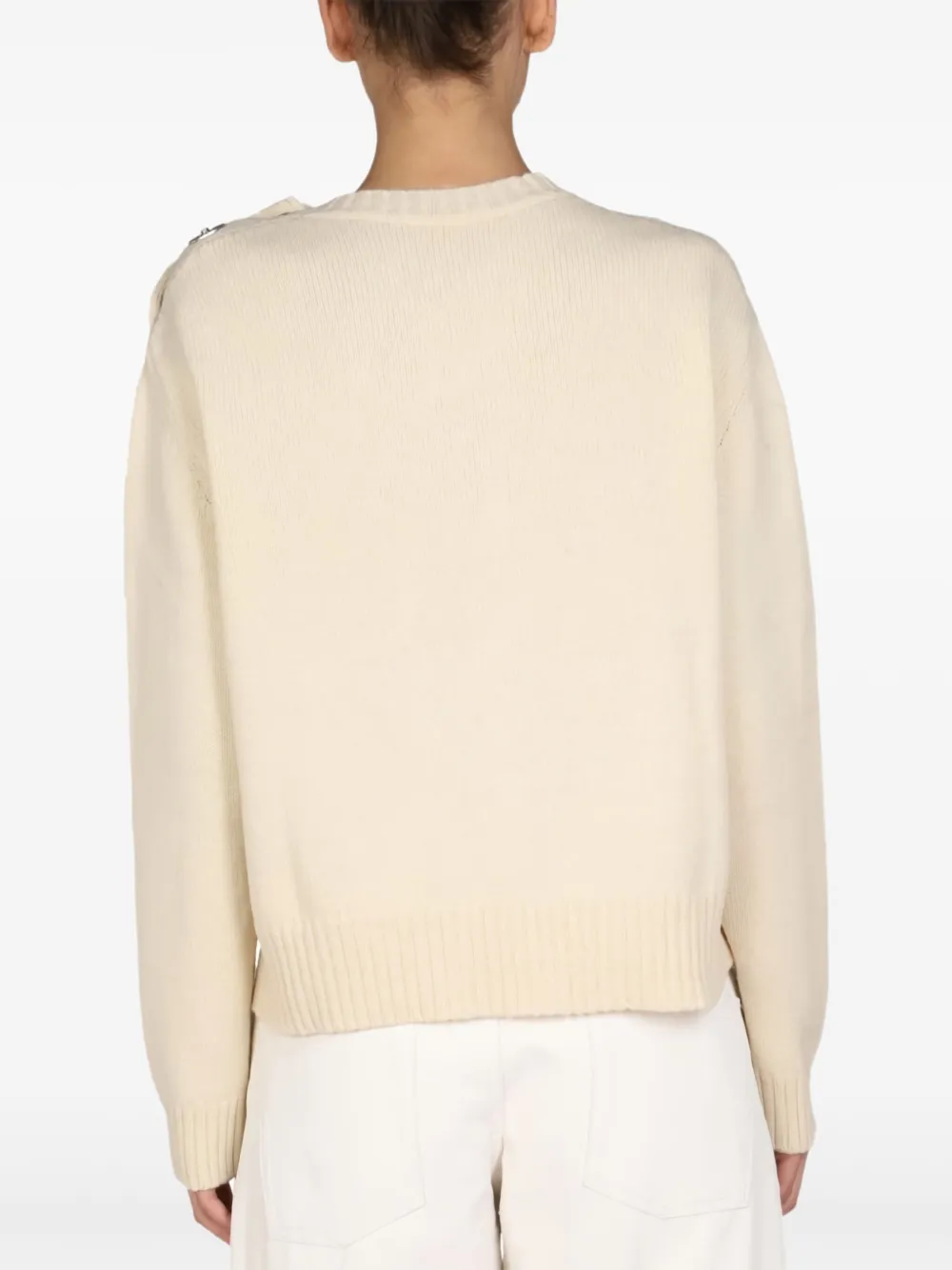 Jil Sander Trui met knoopdetail Beige