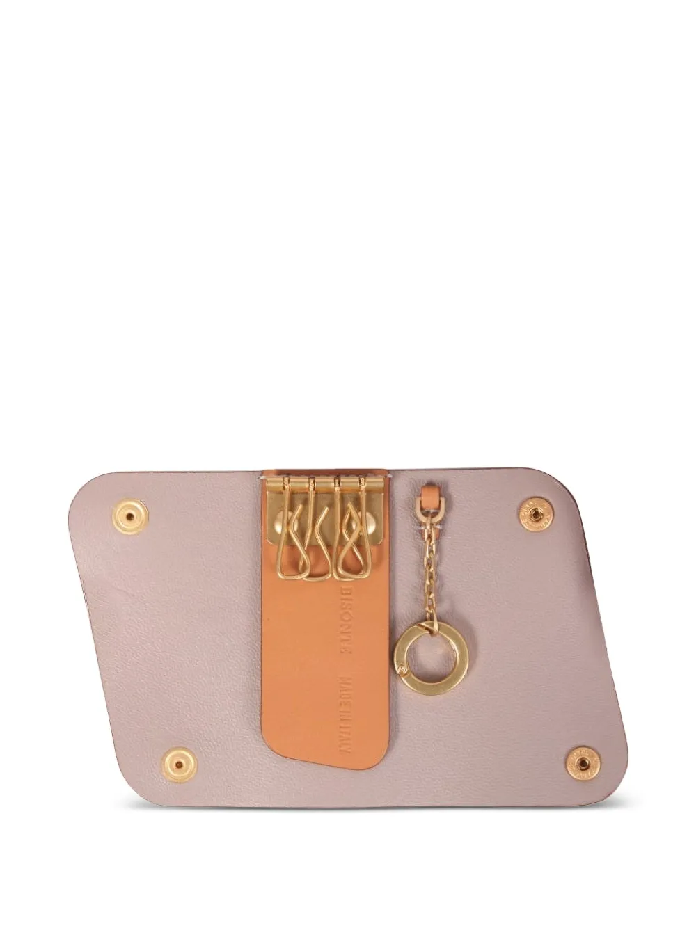 Il Bisonte Leren sleutelhanger met reliëf Bruin