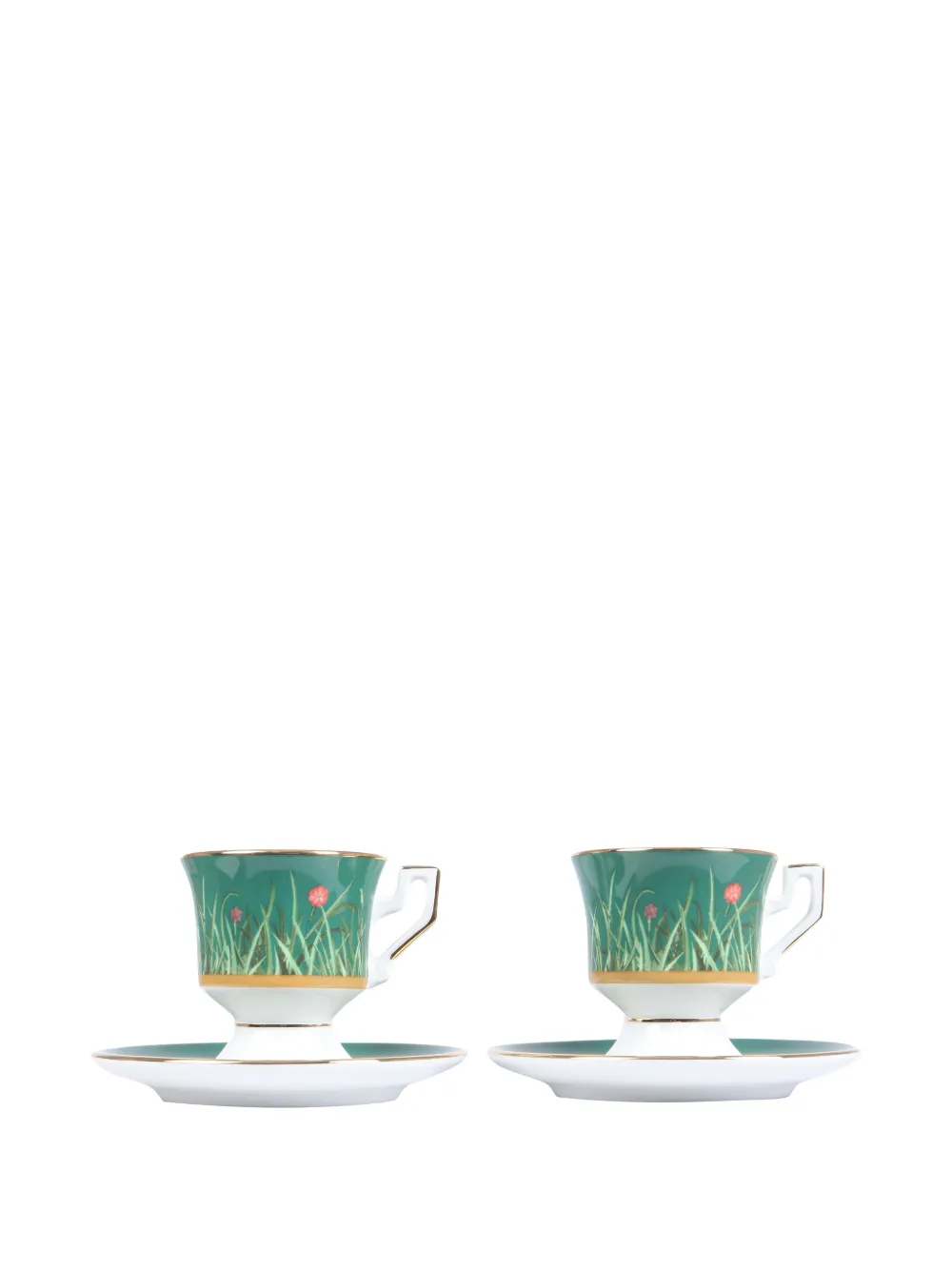 La DoubleJ floral-print porcelain cup (set of two) - Verde