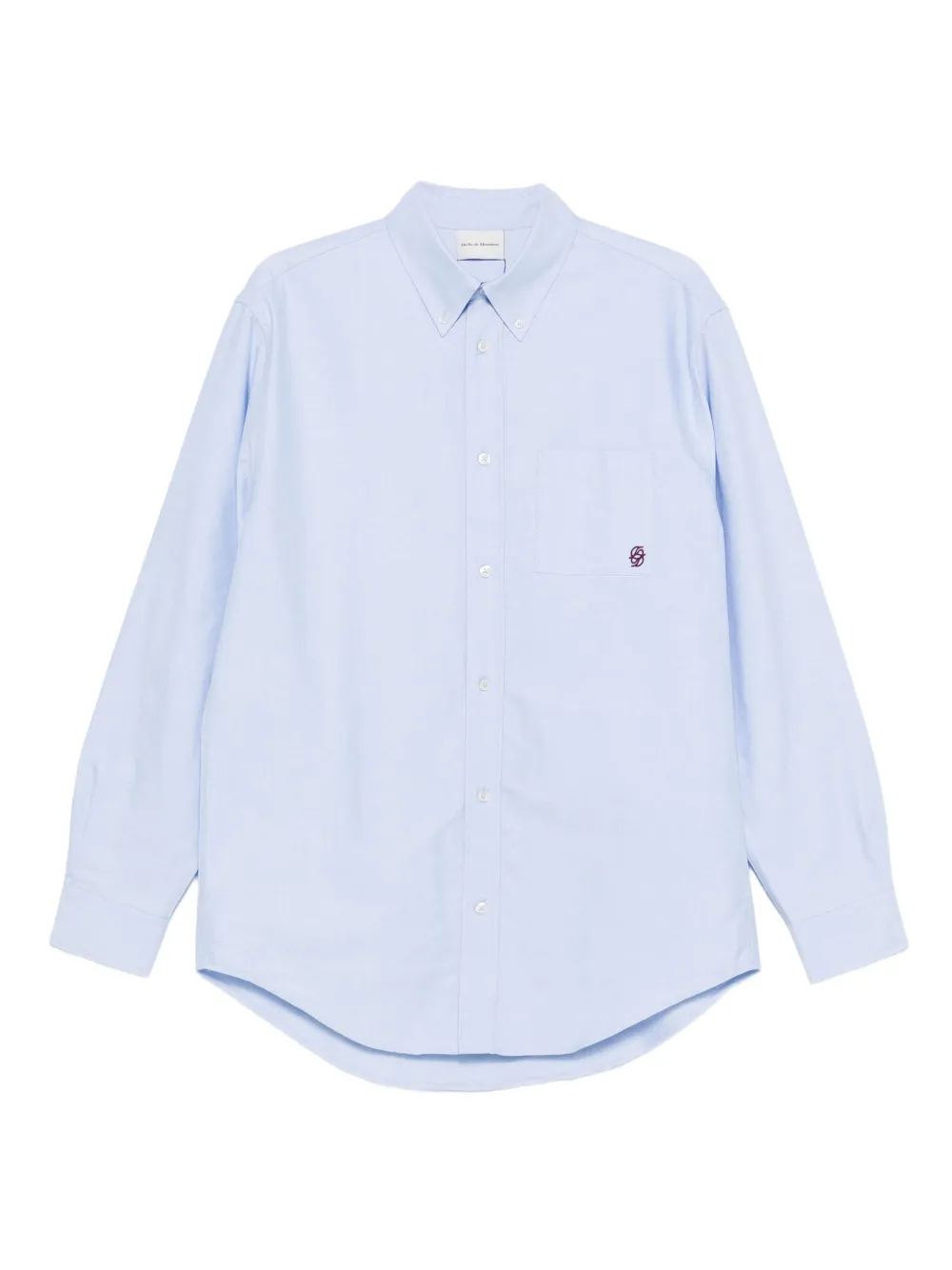 Drôle De Monsieur embroidered organic cotton shirt Blauw