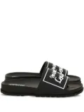 Versace Jeans Couture logo-plaque slides - Black