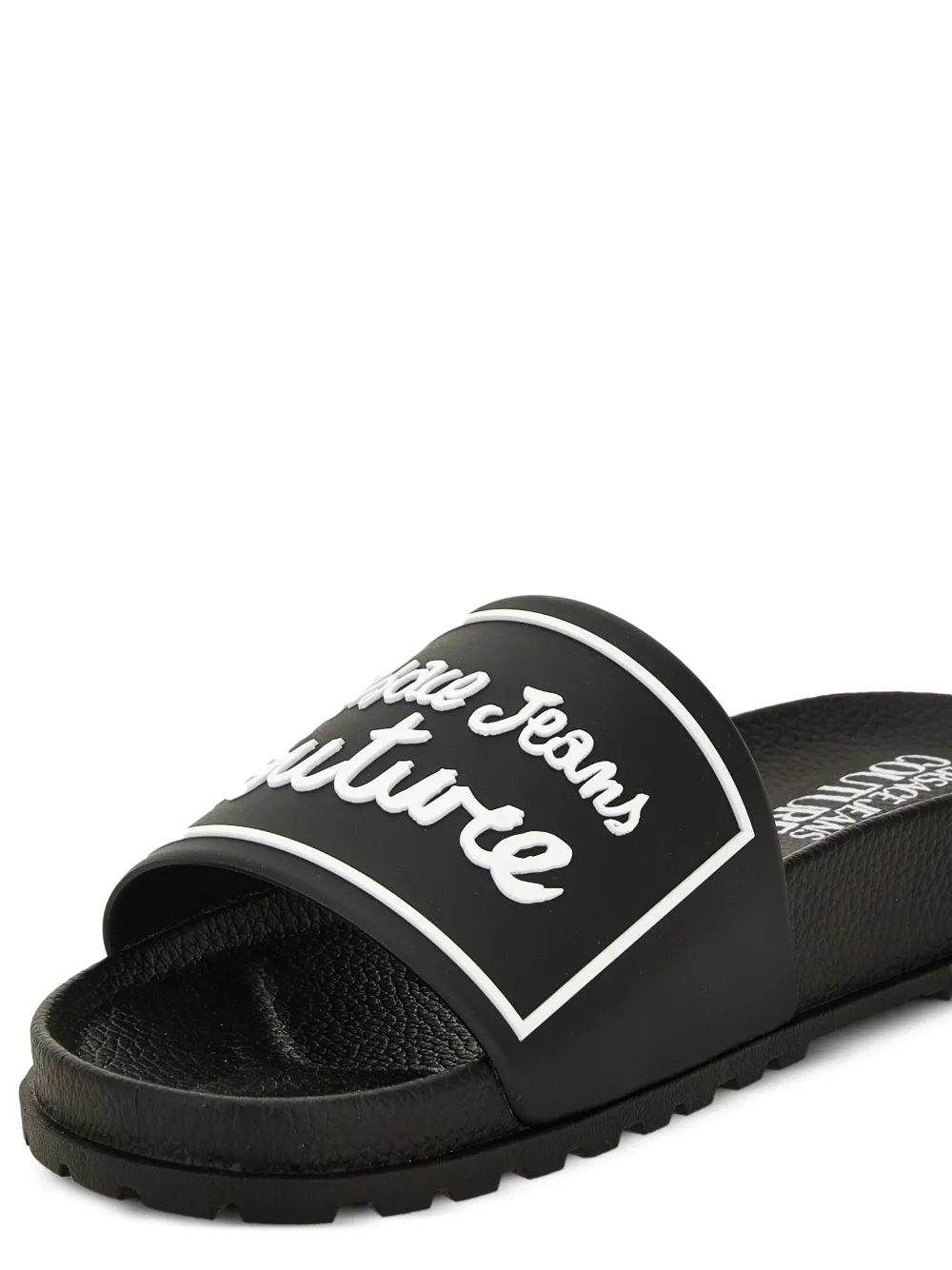 Versace Jeans Couture logo-plaque slides Black