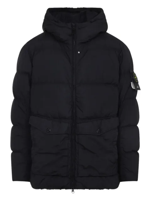 Stone Island compass-appliqué padded jacket