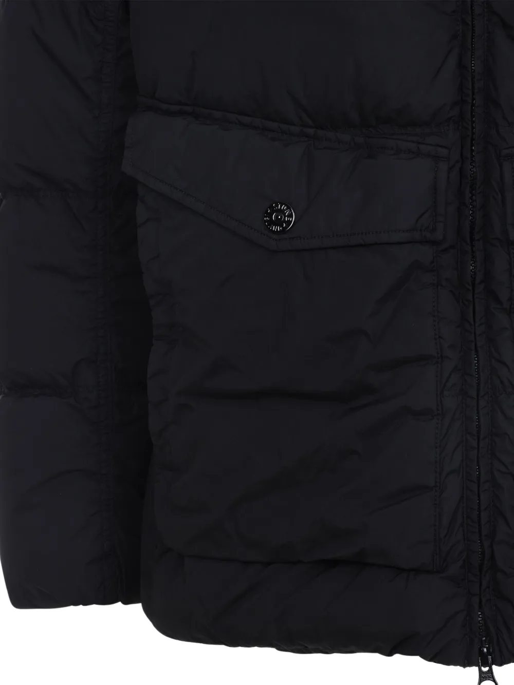 Stone Island compass-appliqué padded jacket Zwart