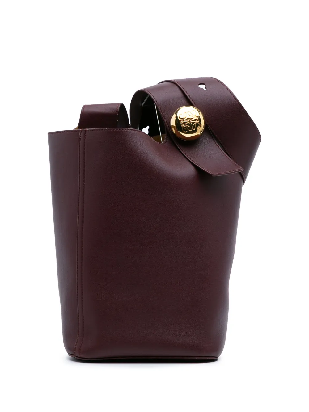 Loewe Pre-Owned 2010-2025 ミディアム スムースカーフスキン ぺブル バケットバッグ - レッド Loewe Pre-Owned 2010-2025 ミディアム スムースカーフスキン ぺブル バケットバッグ - レッド