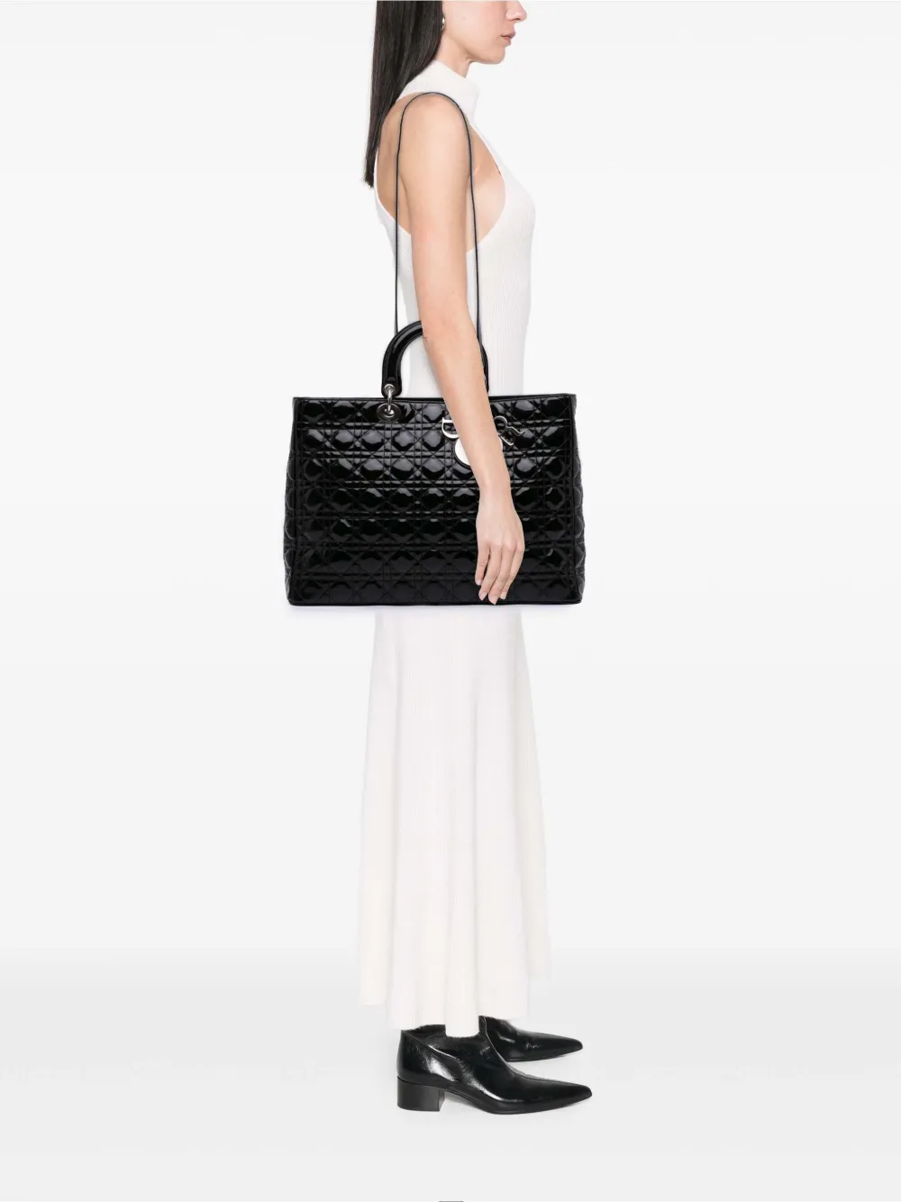 Christian Dior Pre-Owned 2010 Extra Large Patent Cannage Lady Dior satchel | Pre-Owned | Image 2