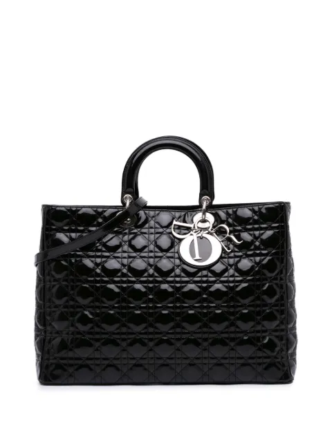 Christian Dior Pre-Owned 2010 extra große Lady Dior Satchel-Tasche aus Lackleder