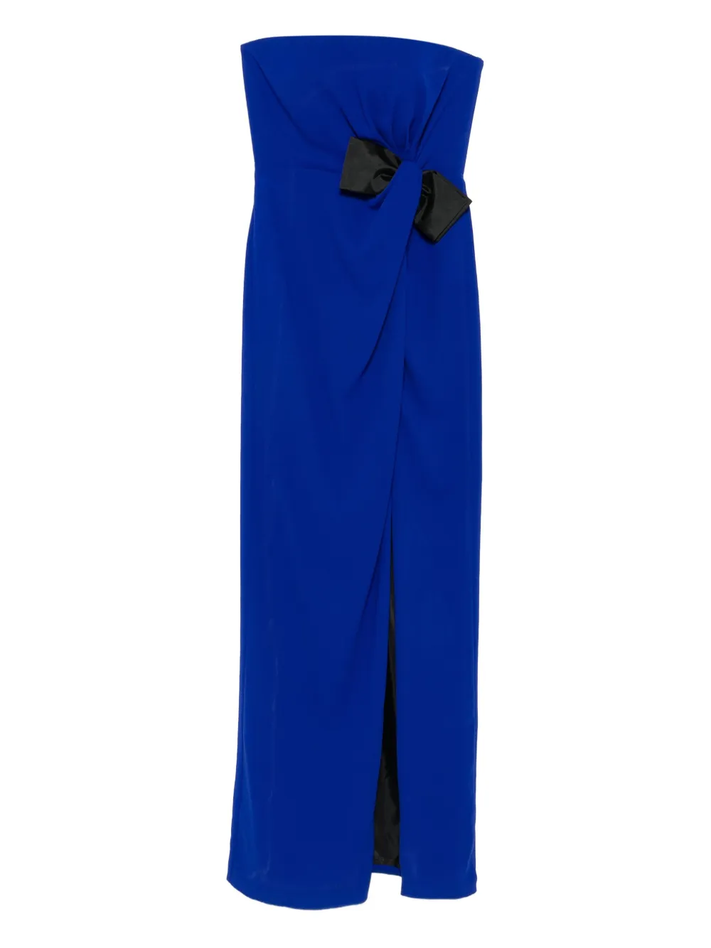 Natalie bow-detail strapless midi dress