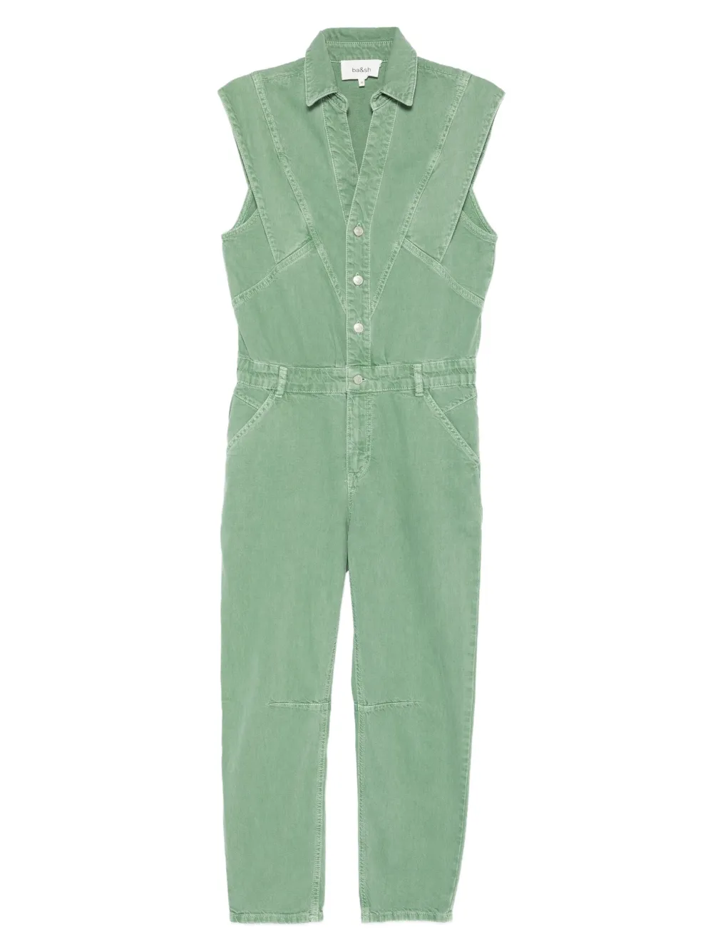Ba&Sh Figo button-fastening sleeveless jumpsuit Groen