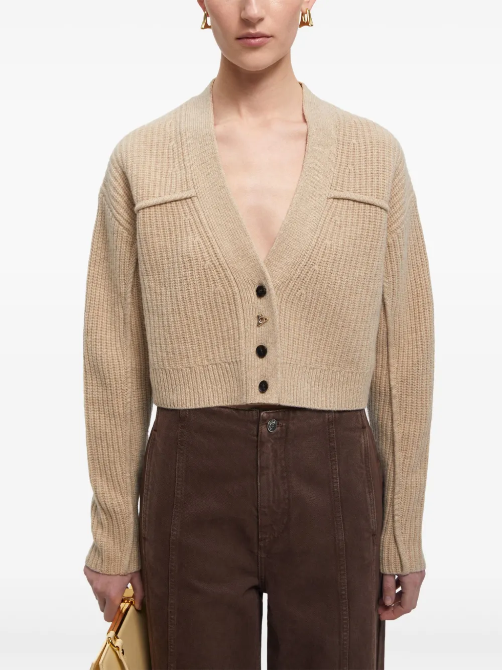 AERON Vest met V-hals Beige