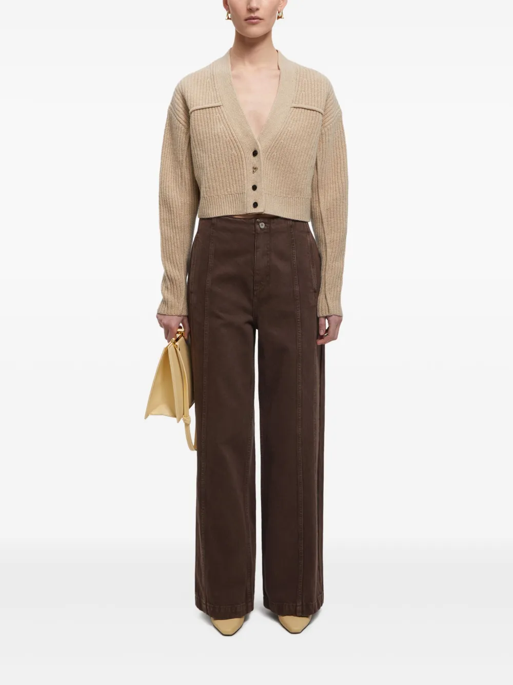 AERON Vest met V-hals Beige