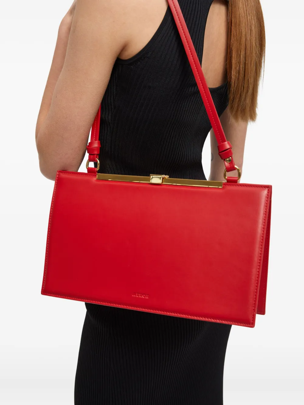 AERON Leren schoudertas Rood