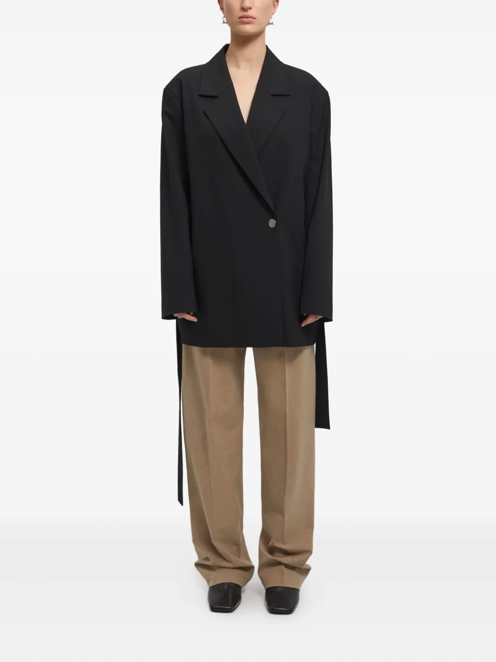 AERON Blazer met enkele rij knopen Zwart