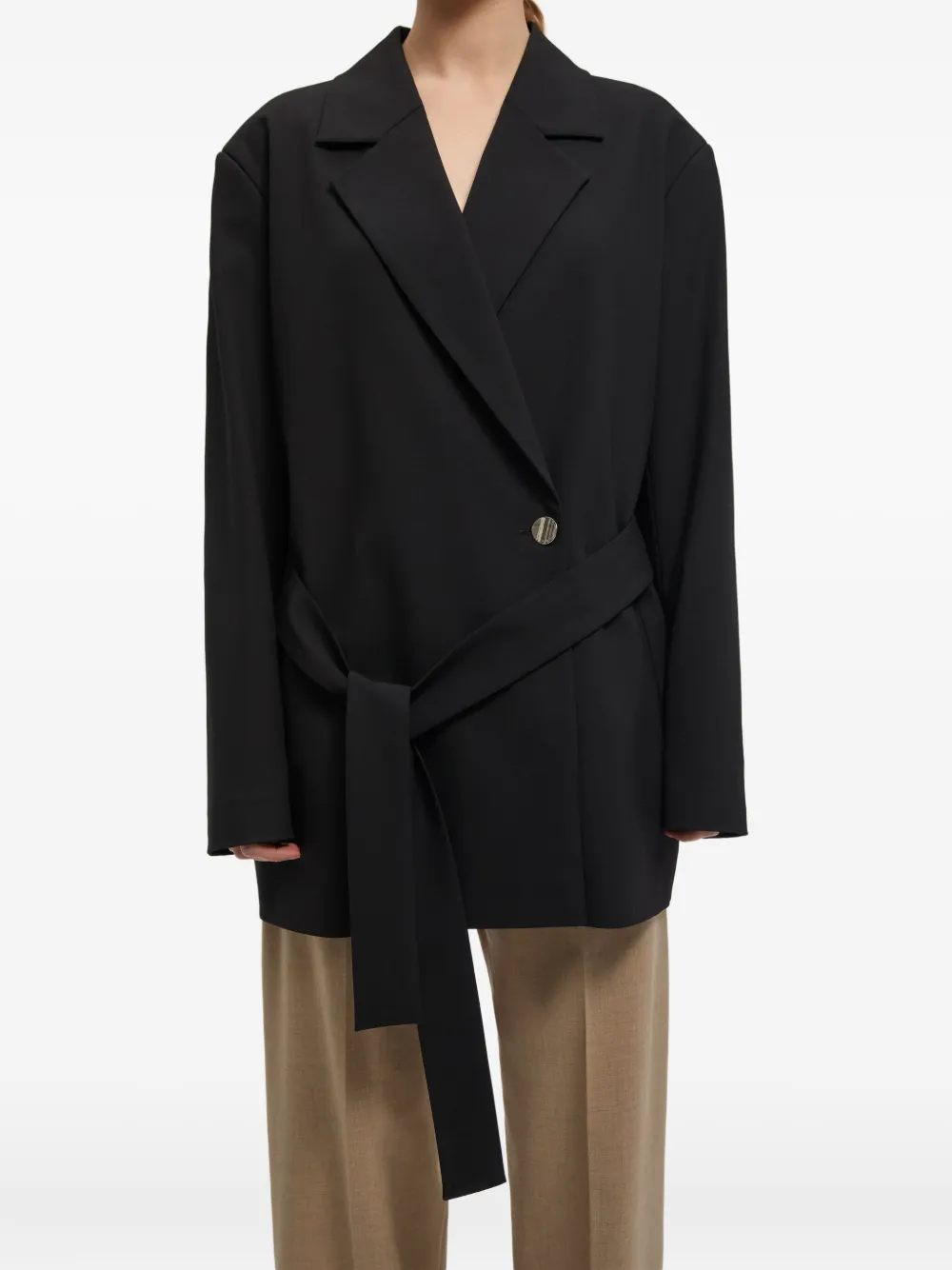 AERON Blazer met enkele rij knopen Zwart
